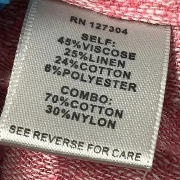 John Mark Salmon Pink Open Front Waterfall Linen Blend Cardigan Size Small - Picture 5 of 6